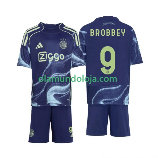 Camisola AFC Ajax Brian Brobbey 9 Criança Equipamento Segundo 2025-2026 Manga Curta